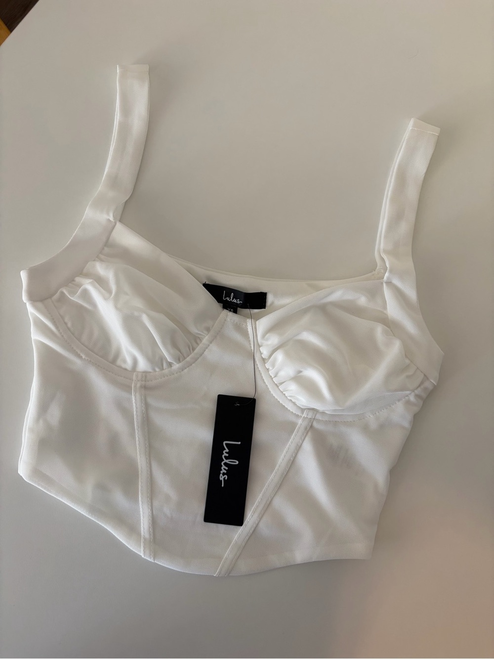 NWT Lulus White Bustier Crop Top